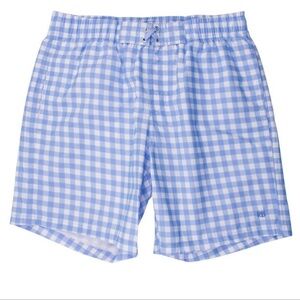 Rugged Butts Swim Trunks NEW Periwinkle Blue Gingham Large 7” Inseam